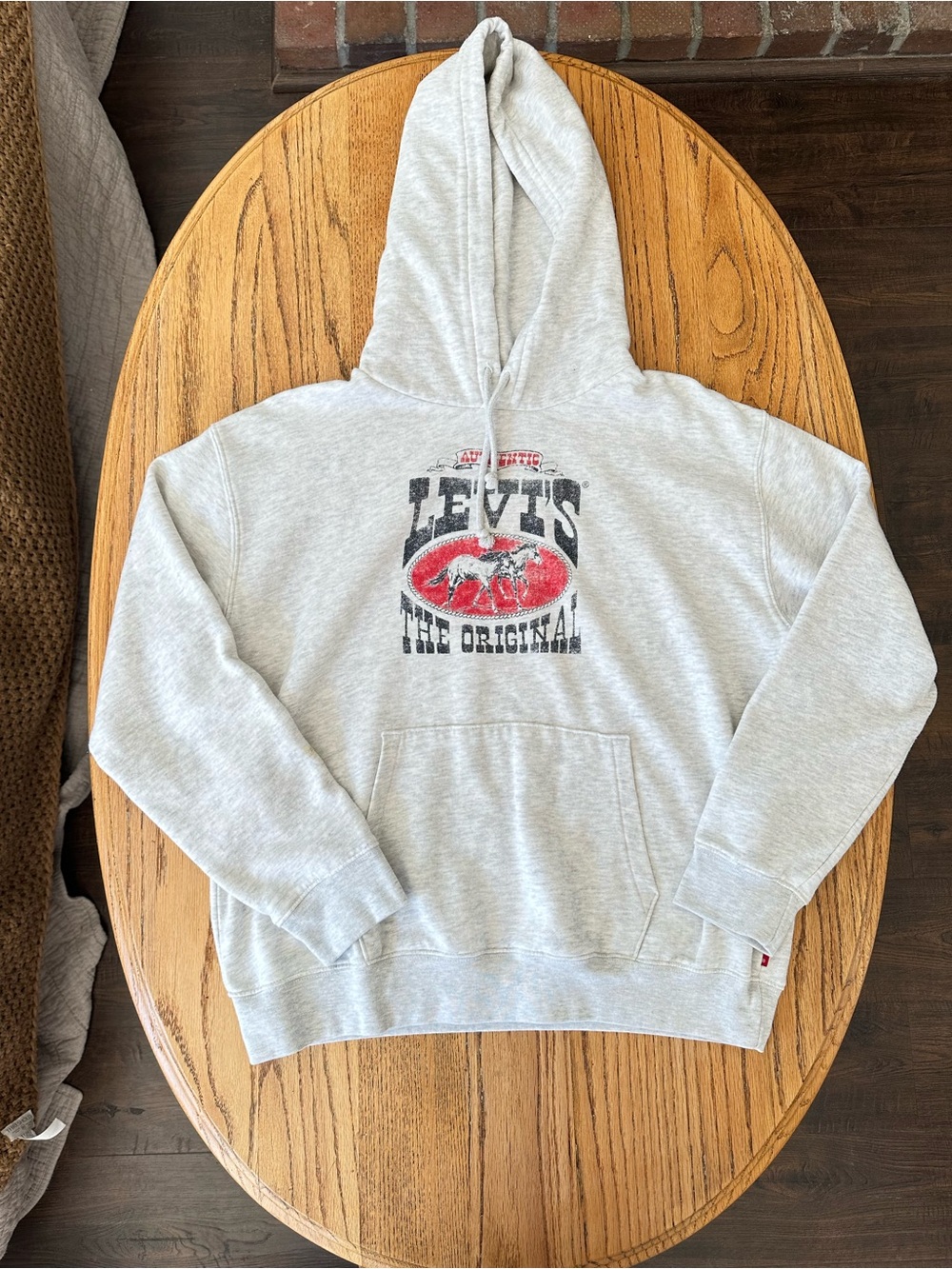 Levi's Light Gray Hoodie with Red Logo Tag